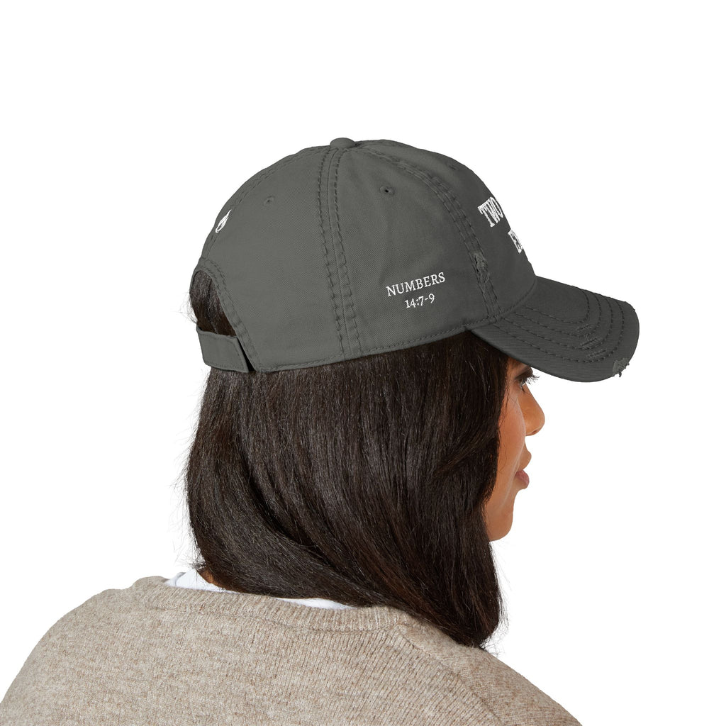 Two Spies Eyes | Numbers 14:9 - Embroidered Distressed Dad Hat