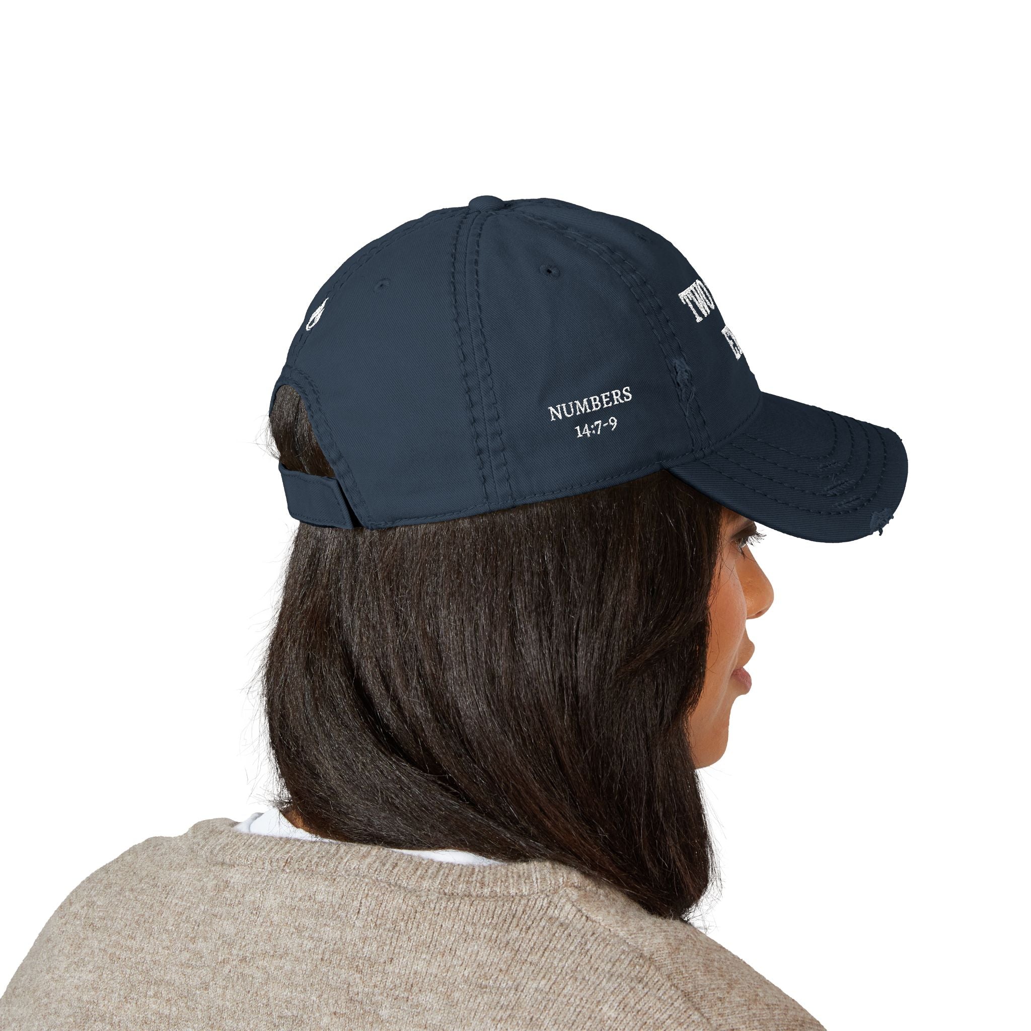 Two Spies Eyes | Numbers 14:9 - Embroidered Distressed Dad Hat