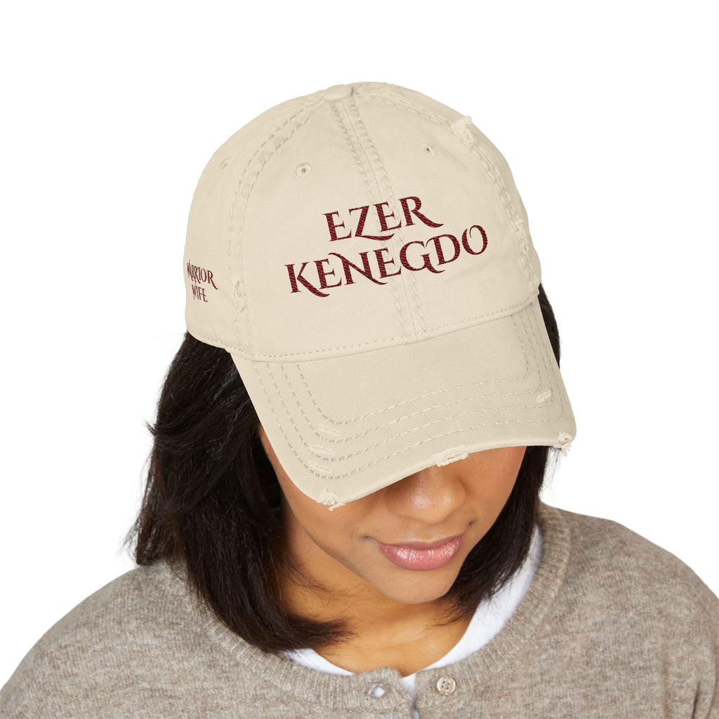 Ezer Kenegdo (Warrior Wife) | Embroidered Distressed Dad Hat