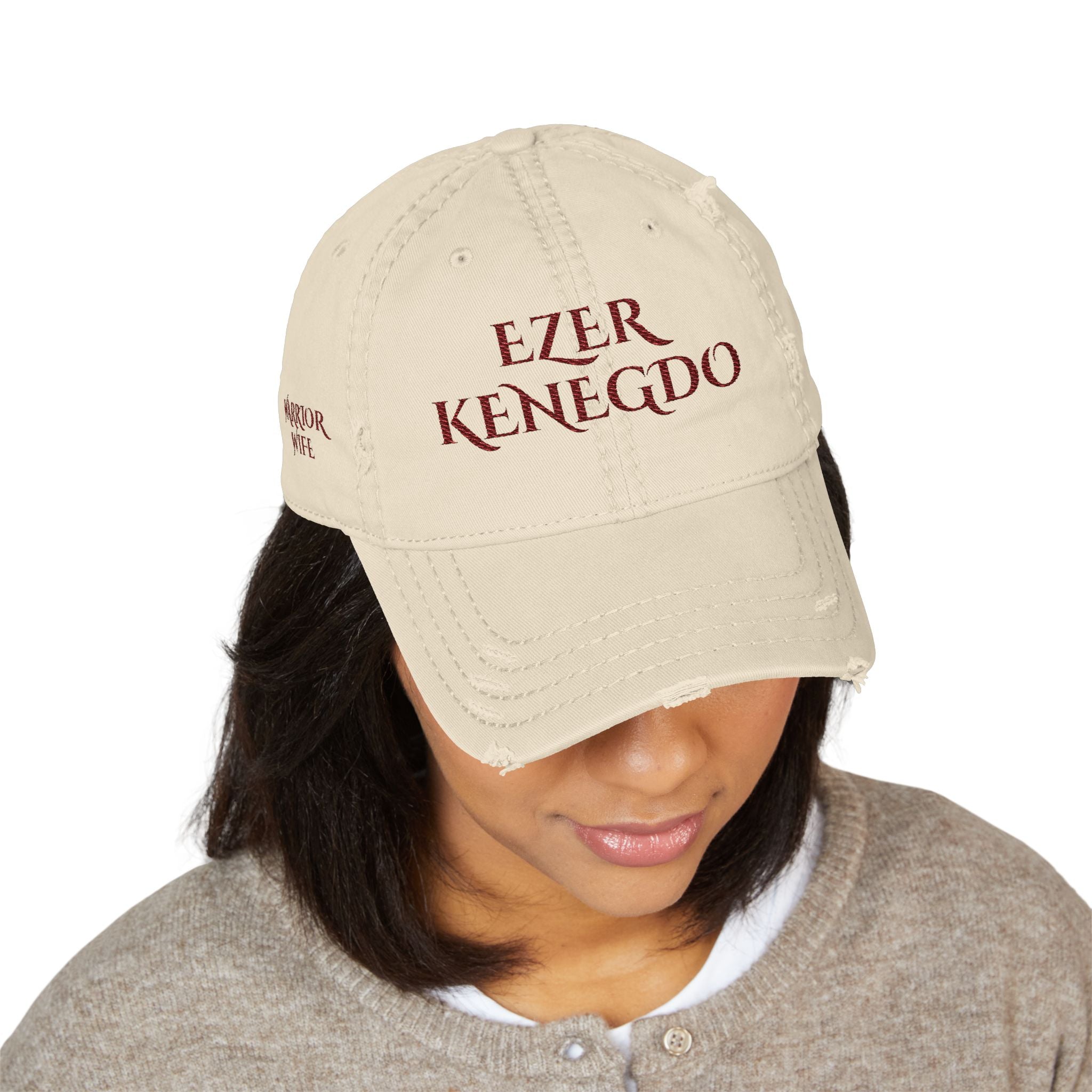 Ezer Kenegdo (Warrior Wife) | Embroidered Distressed Dad Hat