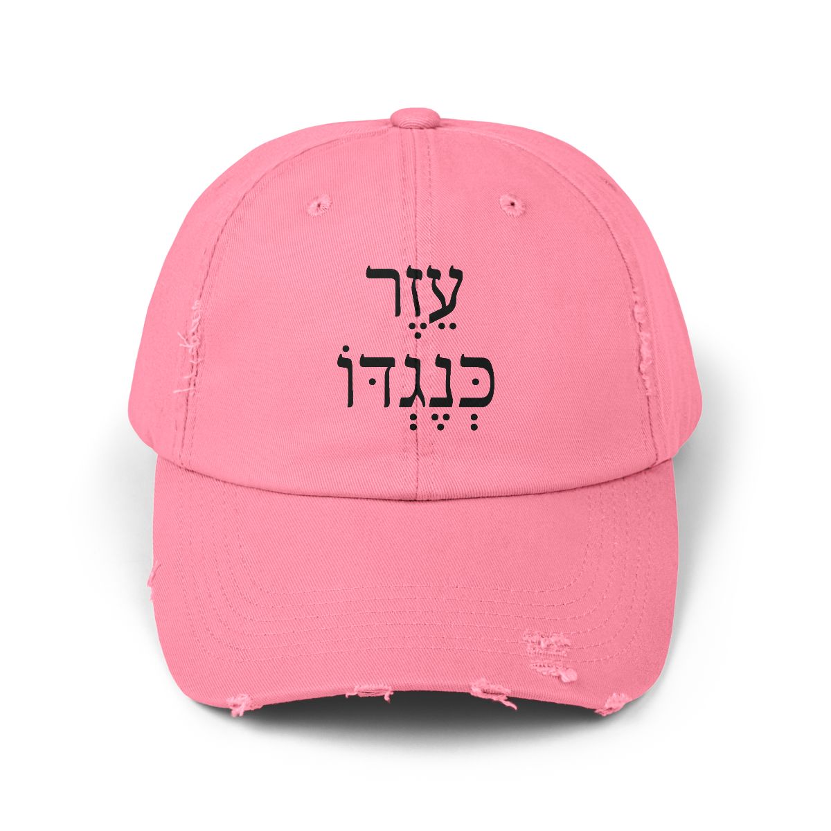 Ezer Kenegdo Distressed Cap - Hebrew עזר כנגדו (Genesis 2:18)