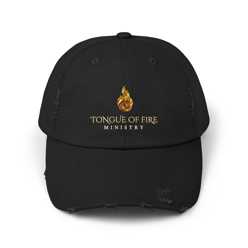Tongue of Fire Ministry Distressed Cap — Flame Logo Hat