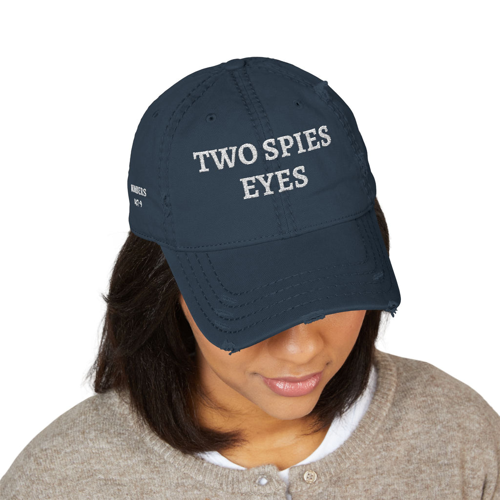 Two Spies Eyes | Numbers 14:9 - Embroidered Distressed Dad Hat