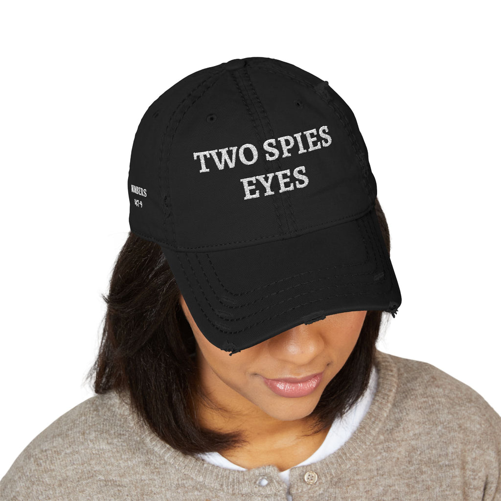 Two Spies Eyes | Numbers 14:9 - Embroidered Distressed Dad Hat