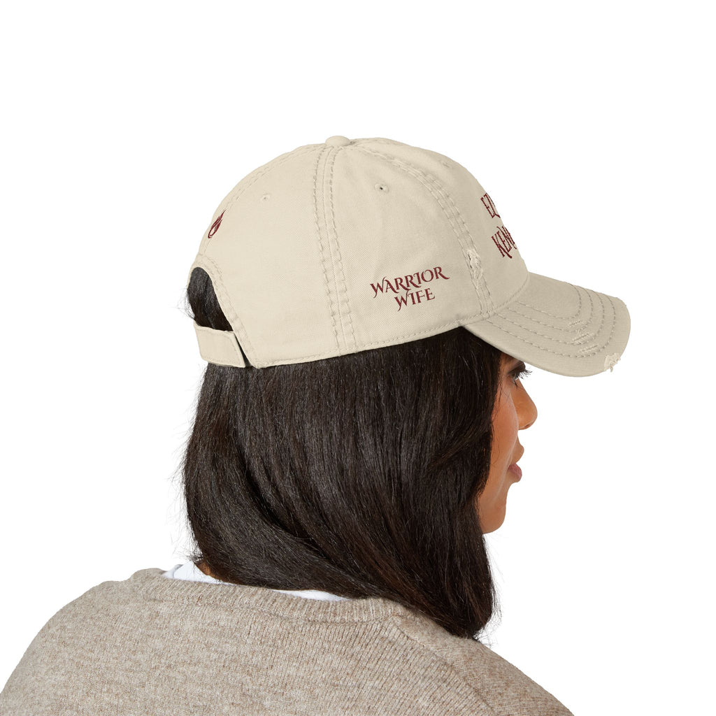 Ezer Kenegdo (Warrior Wife) | Embroidered Distressed Dad Hat